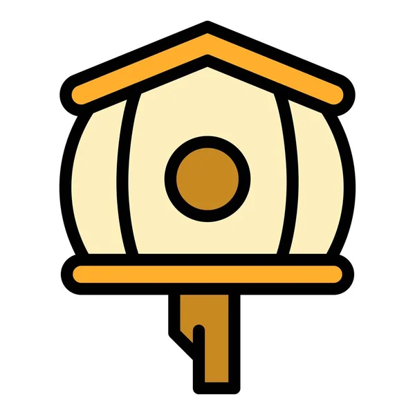 Duży dom ptak ikona kolor zarys wektor — Wektor stockowy