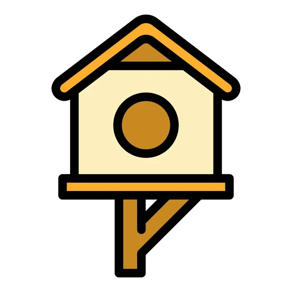 Season bird house icon color outline vector — Stock Vector