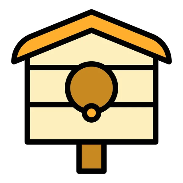 Backyard bird house icon color outline vector — Stock Vector