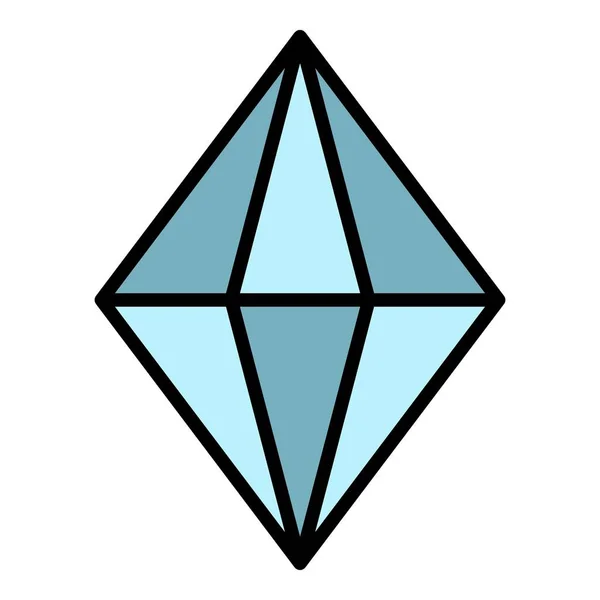 Edelstein Symbol Farbe Umrissvektor — Stockvektor