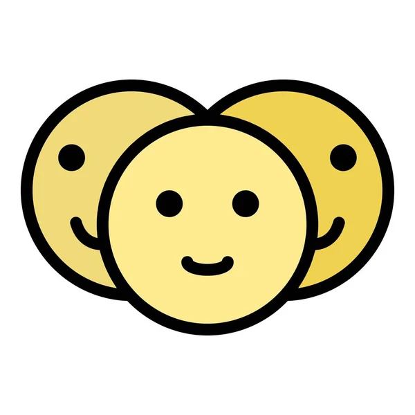 Vrienden emoji pictogram kleur omtrek vector — Stockvector