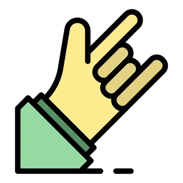 Rock hand sign icon color outline vector — Stock Vector