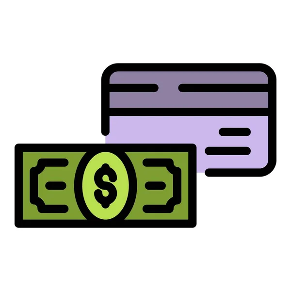 Pénz trasnfer hitelkártya ikon színes vázlat vektor — Stock Vector