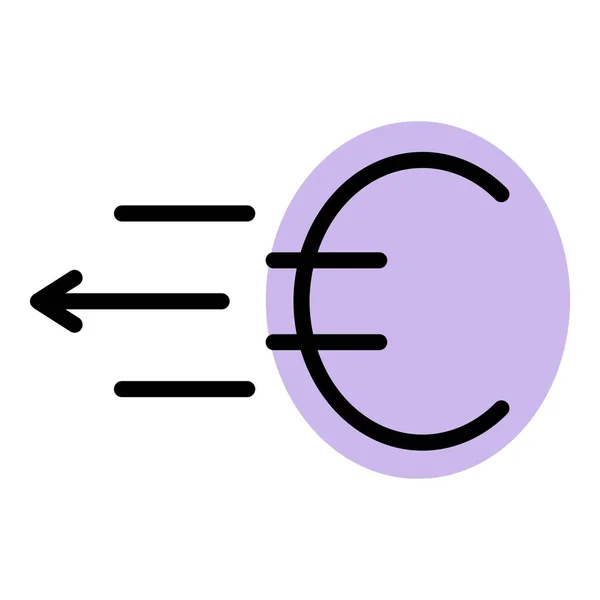 欧元汇款图标彩色轮廓矢量 — 图库矢量图片