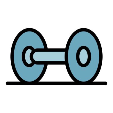 Dumbbell simge rengi ana hatları vektörü
