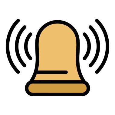 Çan simgesi renk ana hatları vektörü