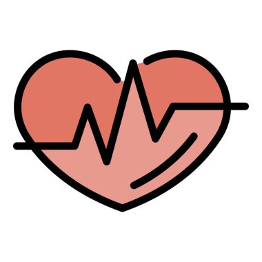 Kalpte simge rengi dış hat vektörü