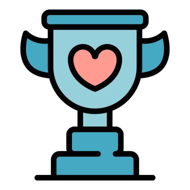 Kampanya kupa simgesi renk ana hatları vektörü