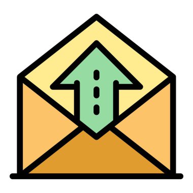 E- posta simgesi renk ana hatları vektörü