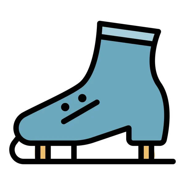Skates ícone cor contorno vetor — Vetor de Stock