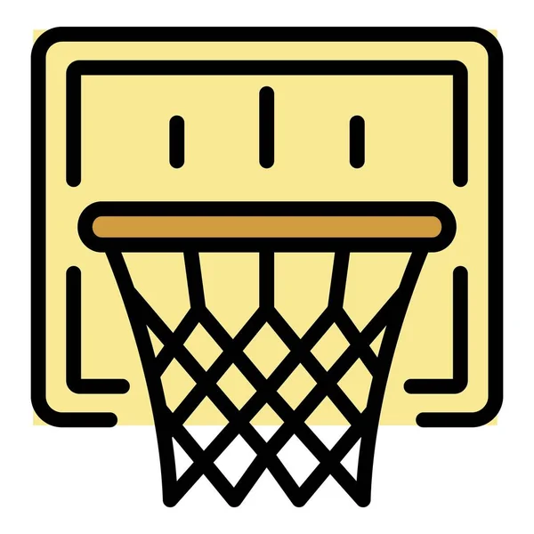 Baloncesto cesta icono color contorno vector — Vector de stock