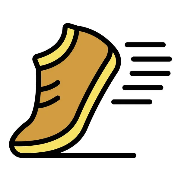 Running zapato icono color contorno vector — Vector de stock