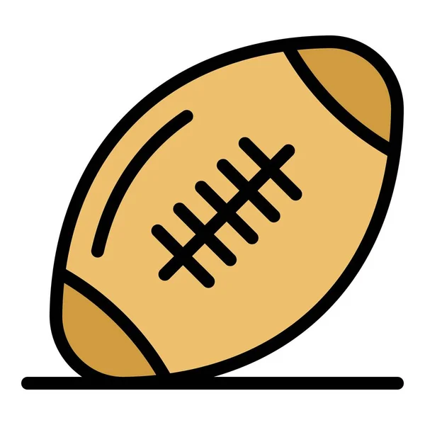 Rugby bal pictogram kleur omtrek vector — Stockvector