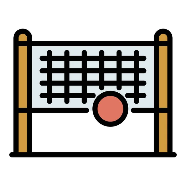 Voleibol neto icono color contorno vector — Vector de stock