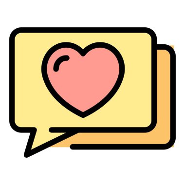 Reklam sohbet simgesi renk ana hatları vektörü