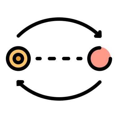 Nokta yer değiştirme simgesi renk ana hatları vektörü