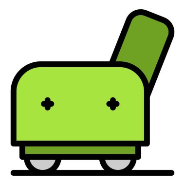 Koltuk kenarı simgesi renk dış hat vektörü