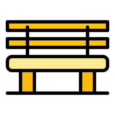 Klasik bank simgesi renk ana hatları vektörü