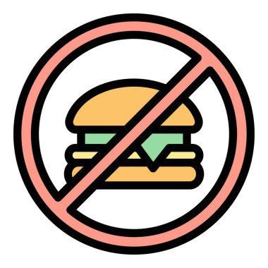 Fast food simgesi renk ana hatları vektörü yok
