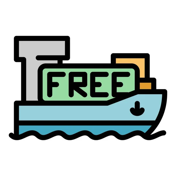 Free shipping cargo icon color outline vector — Stock Vector