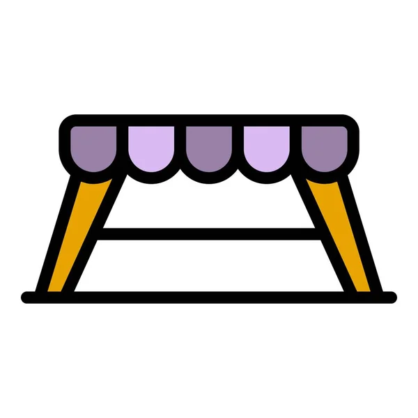 Vektor outdoor tabel ikon warna garis luar - Stok Vektor