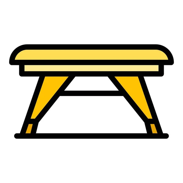 Petite icône de table vecteur de contour de couleur — Image vectorielle