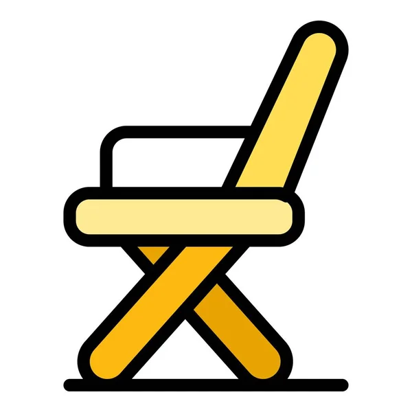Вектор контура контура иконки складного кресла — стоковый вектор