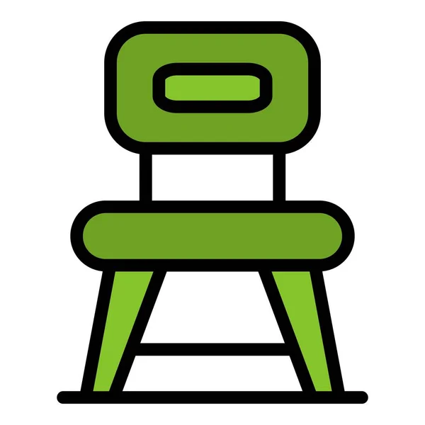Küche Stuhl Symbol Farbe Umrissvektor — Stockvektor