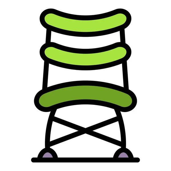 Büro kompakt Stuhl Symbol Farbe Umrissvektor — Stockvektor