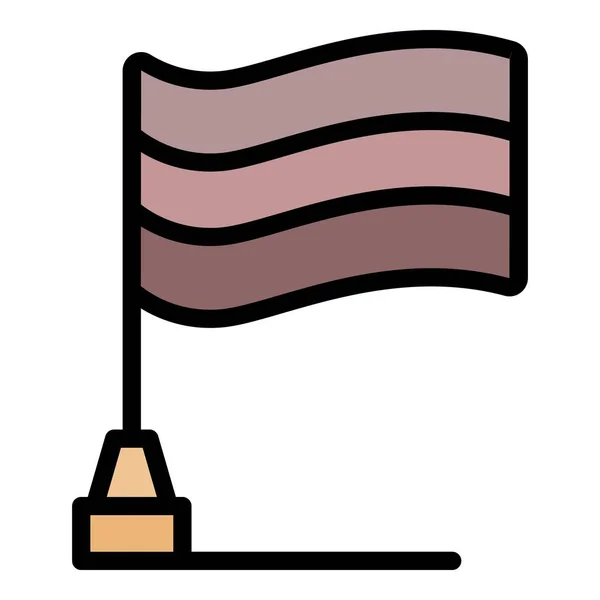 Letland vlag pictogram kleur omtrek vector — Stockvector