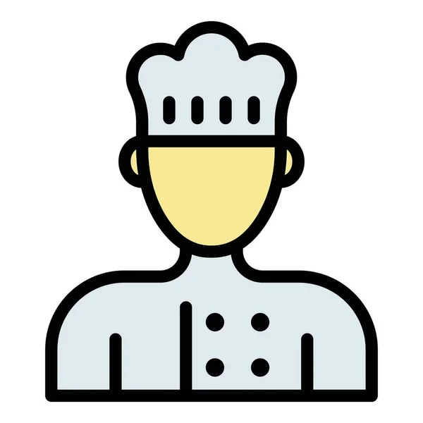 Kochen Koch Symbol Farbe Umrissvektor — Stockvektor