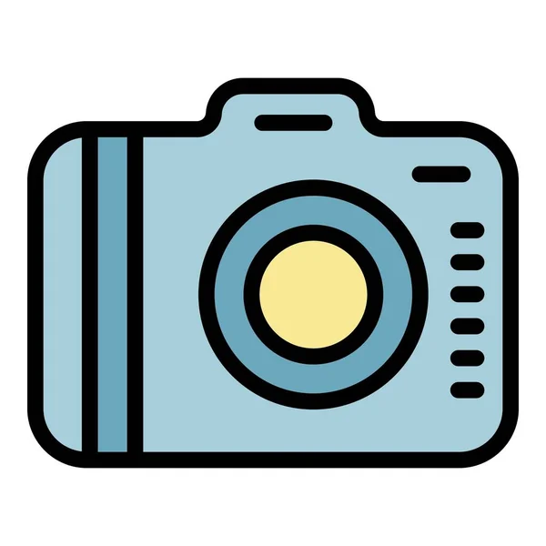 Foto-Kamera-Symbol Farbumrissvektor — Stockvektor