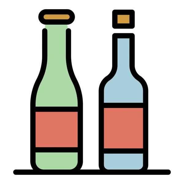 Szósz palackok ikon színes vázlat vektor — Stock Vector