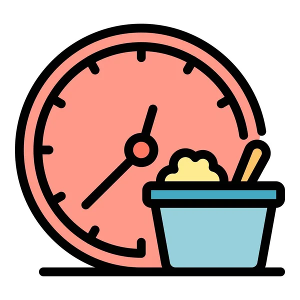 Diabetes time to food icon color outline vector — Stock Vector