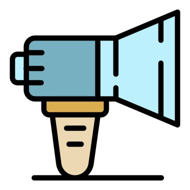 Megafon simgesi renk ana hatları vektörü