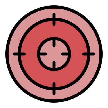 Hedef yeniden pazarlama simgesi renk ana hatları vektörü