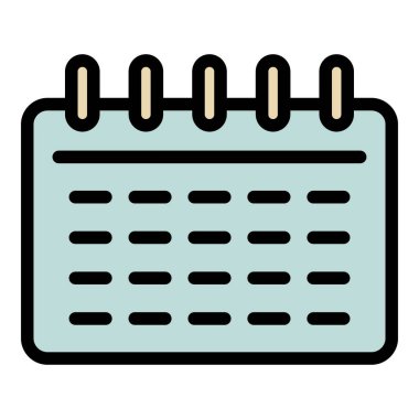 Ofis takvimi renk ana hatları vektörü