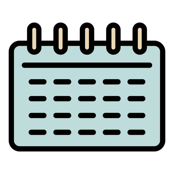Office kalender ikon färg kontur vektor — Stock vektor