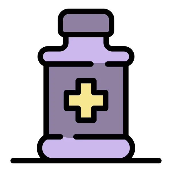 Medizinische Drogerie Sirup Symbol Farbe Umrissvektor — Stockvektor