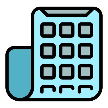 Esnek görüntü simgesi renk ana hatları vektörü