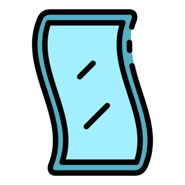 Gelecekteki esnek ekran simgesi renk ana hatları vektörü