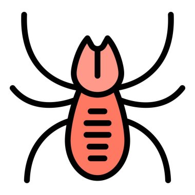 Böcek simgesi renk ana hatları vektörü