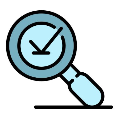 Büyüteç geribildirim simgesi renk ana hatları vektörü