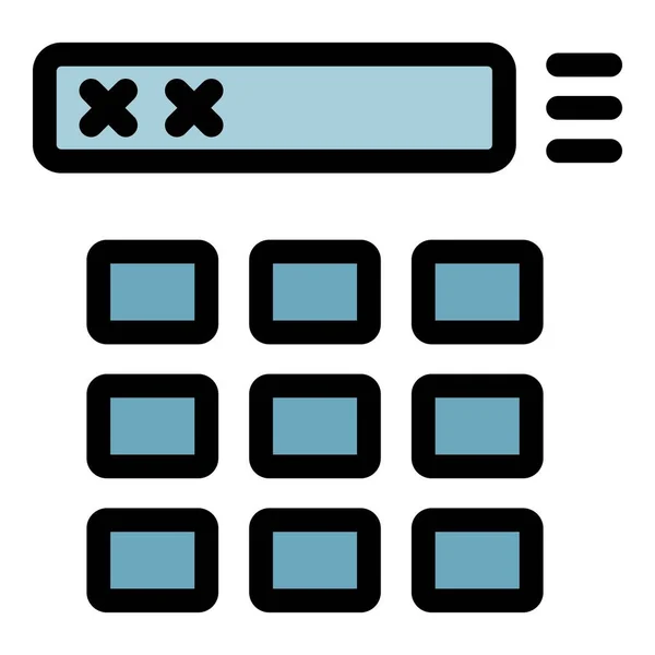Calculatrice icône couleur contour vecteur — Image vectorielle