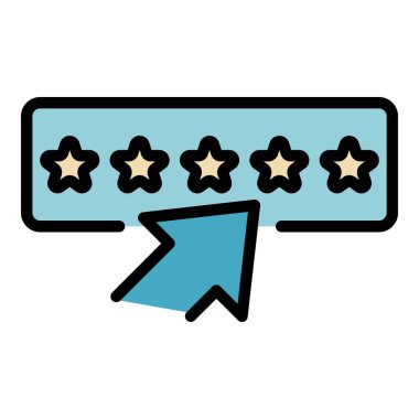 İmleç geribildirim yıldızları simge rengi dış hat vektörü