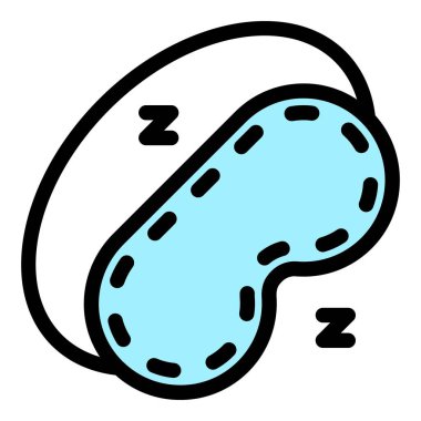 Yüz kapağı simgesi renk ana hatları vektörü