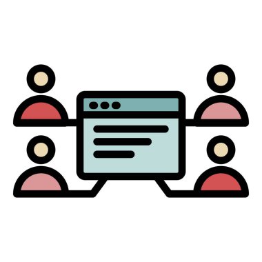 Olağanüstü simge rengi dış hat vektörü