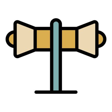 Megafon yeniden pazarlama simgesi renk ana hatları vektörü