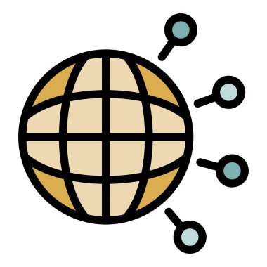 Genel reklam simgesi renk ana hatları vektörü