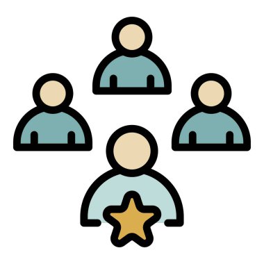 Grup simgesi renk ana hatları vektörü tanıtılıyor